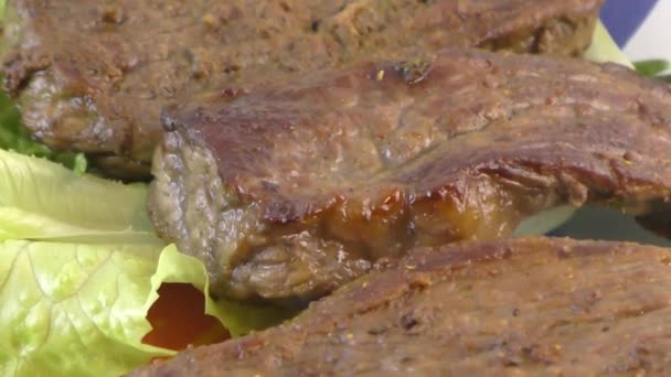 Steak beef meat — Stock Video