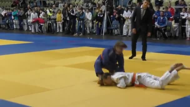 Juniorinnen messen sich im Judo — Stockvideo