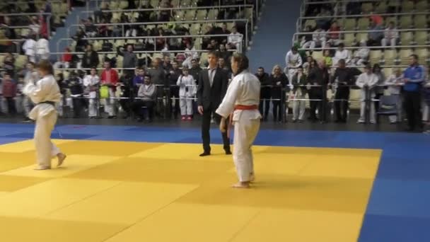 Juniors compete in Judo — Stock Video