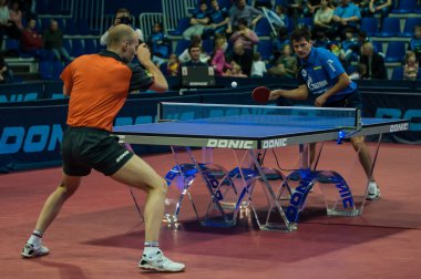 Orenburg, Rusya - 03.04.2015: Masa tenisi müsabakaları