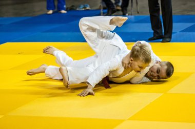 Orenburg, Rusya Federasyonu - 16 Nisan 2016: Judo yarışmalarında gençlik