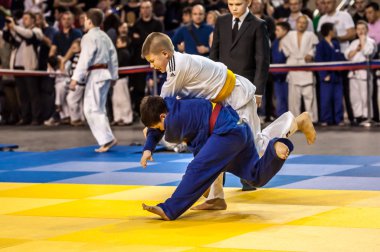 Orenburg, Rusya Federasyonu - 16 Nisan 2016: Judo yarışmalarında gençlik
