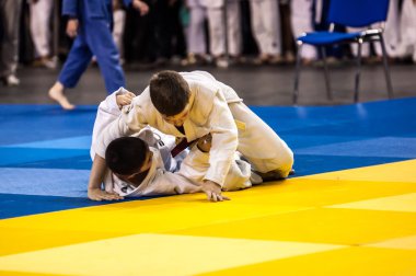 Orenburg, Rusya Federasyonu - 16 Nisan 2016: Judo yarışmalarında gençlik