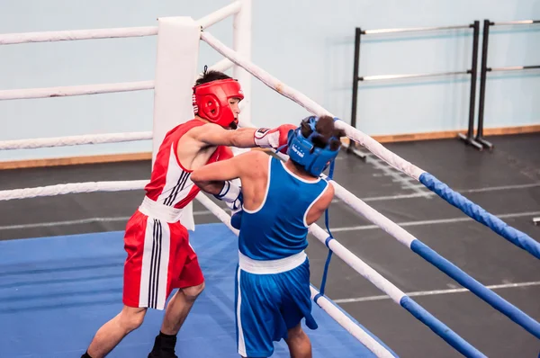 Orenburg, russland - 28. April 2016: Jungen-Boxer treten gegeneinander an — Stockfoto
