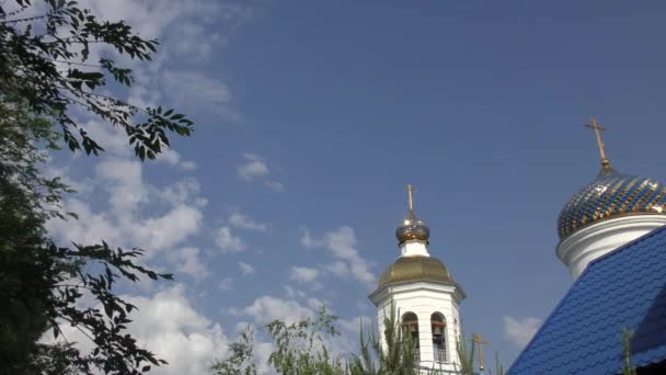 The dome of the Christian Church on the natural borders of Europe and Asia — Stock Video