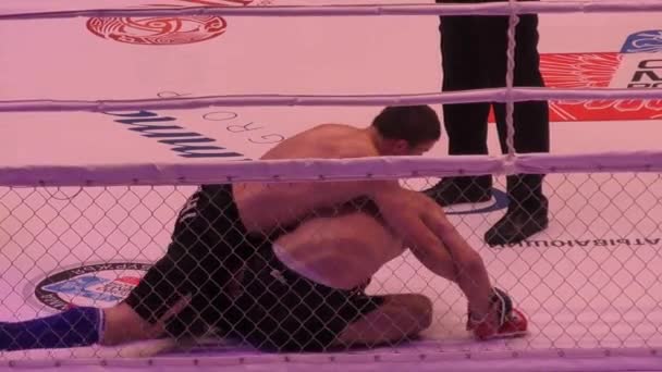 Orenburg, Rússia - 27 de maio de 2016: Os lutadores competem em artes marciais mistas — Vídeo de Stock