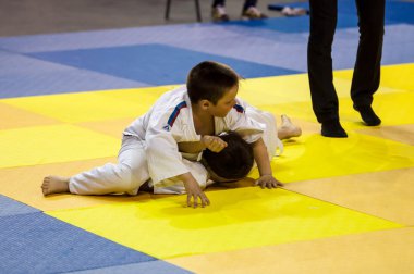 Orenburg, Rusya Federasyonu - 16 Nisan 2016: Judo yarışmalarında gençlik