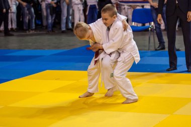 Orenburg, Rusya Federasyonu - 16 Nisan 2016: Judo yarışmalarında gençlik