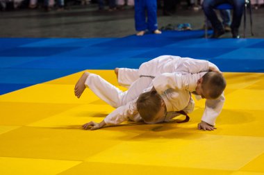 Orenburg, Rusya Federasyonu - 16 Nisan 2016: Judo yarışmalarında gençlik