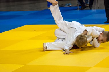 Orenburg, Rusya Federasyonu - 16 Nisan 2016: Judo yarışmalarında gençlik
