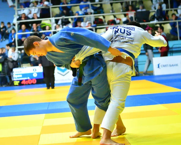 Orenburg Russland Oktober 2017 Jungen Messen Sich Judo Beim Gesamtrussischen — Stockfoto