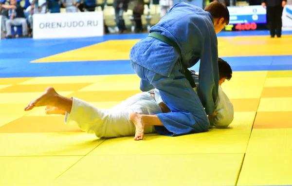 Orenburg Rusland Oktober 2017 Jongens Concurreren Judo Bij Russische Judo — Stockfoto