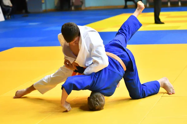 Orenburg Russland Oktober 2017 Jungen Messen Sich Judo Beim Gesamtrussischen — Stockfoto