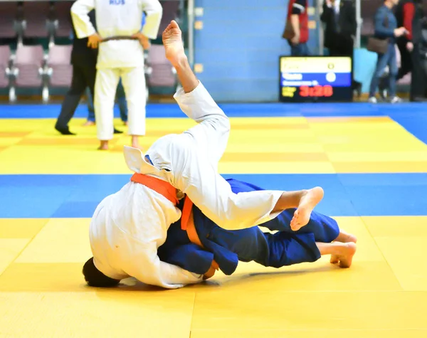 Orenburg Rusia Oktober 2017 Anak Laki Laki Berkompetisi Judo Turnamen — Stok Foto
