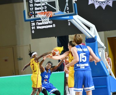 Orenburg, Rusya - 3 Ekim 2019: Kızlar Rusya Basketbol Şampiyonası 'nda 