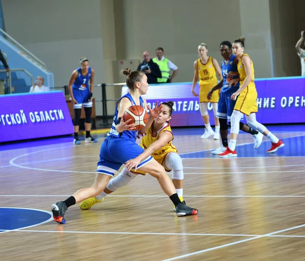 Orenburg Rusko Října 2019 Dívky Hrají Basketbal Zápase Ruského Mistrovství — Stock fotografie
