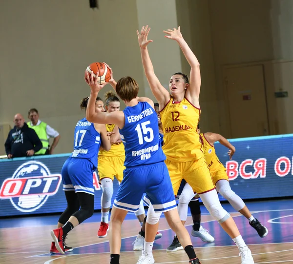 Orenburg Russia Ottobre 2019 Ragazze Giocano Basket Nella Partita Del — Foto Stock