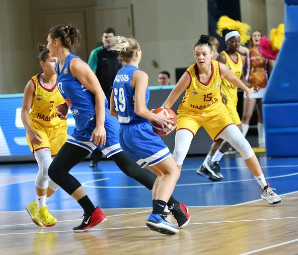 Orenburg Russia Ottobre 2019 Ragazze Giocano Basket Nella Partita Del — Foto Stock