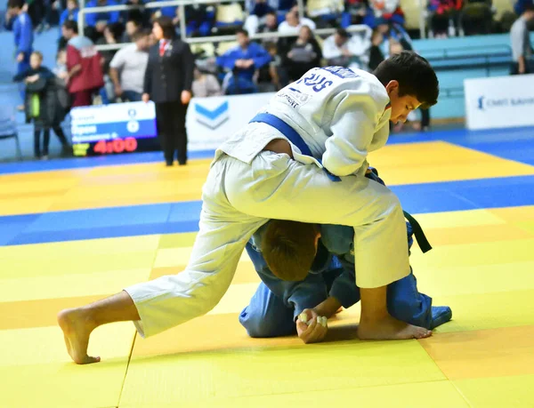 Orenburg Rusia Octubre 2017 Los Niños Compiten Judo Torneo Judo —  Fotos de Stock