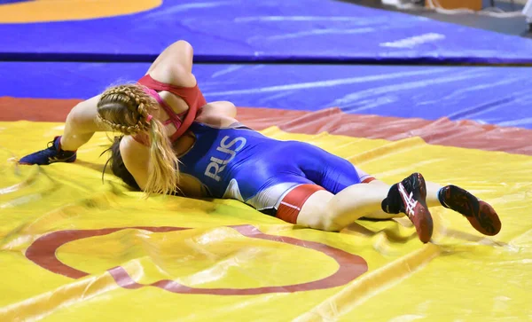 Orenburg Russia October 2017 Girls Compete Sports Wrestling All Russian — Stock Photo, Image