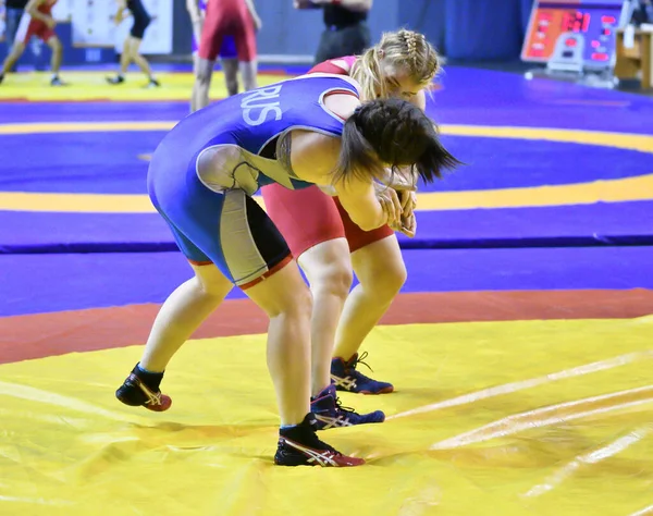 Orenburg Russia October 2017 Girls Compete Sports Wrestling All Russian — Stock Photo, Image