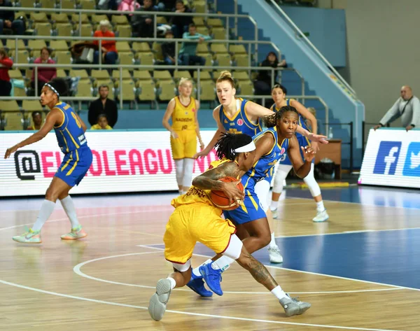 Orenburg Rusia Octubre 2019 Las Niñas Juegan Baloncesto Euroliga Partido — Foto de Stock