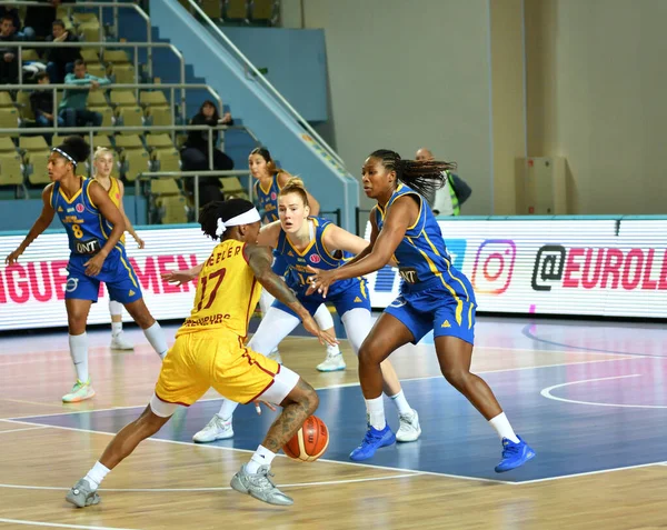 Orenburg Rusko Října 2019 Dívky Hrají Basketbal Euroligový Zápas Mezi — Stock fotografie