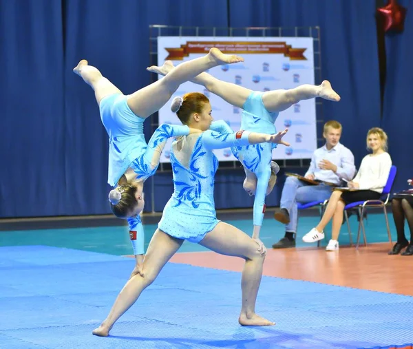 Orenburg Russland Mai 2017 Jahre Mädchen Konkurrieren Sportakrobatik Bei Der — Stockfoto