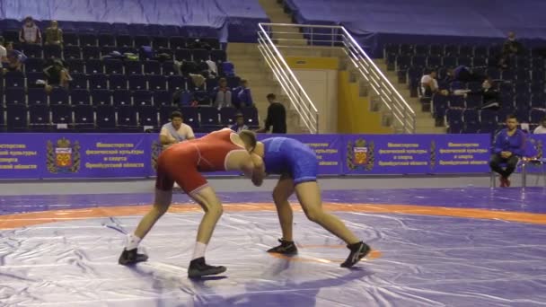 ロシア オレンブルク 2020年10月16日 17日 少年たちはオレンブルク地方知事賞のための全ロシア大会でスポーツレスリングに出場 — ストック動画