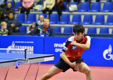 Orenburg, Rusya - 28 Eylül 2017: Çocuk Avrupa Şampiyonlar Ligi masa tenisi 