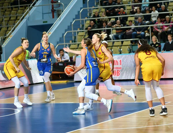 Orenburg Rusko Října 2019 Dívky Hrají Basketbal Euroligový Zápas Mezi — Stock fotografie