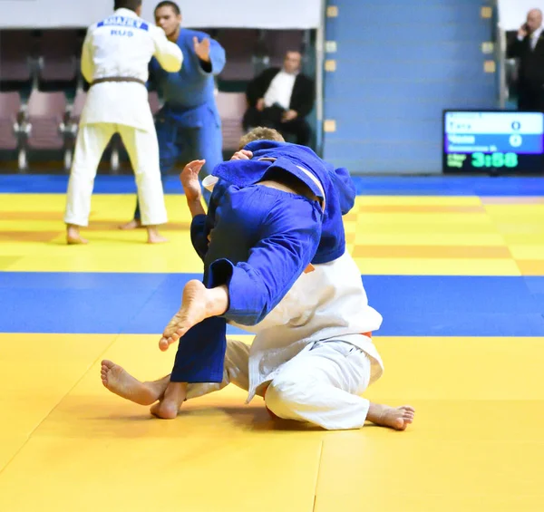 Orenburg Russland Oktober 2017 Jungen Messen Sich Judo Beim Gesamtrussischen — Stockfoto