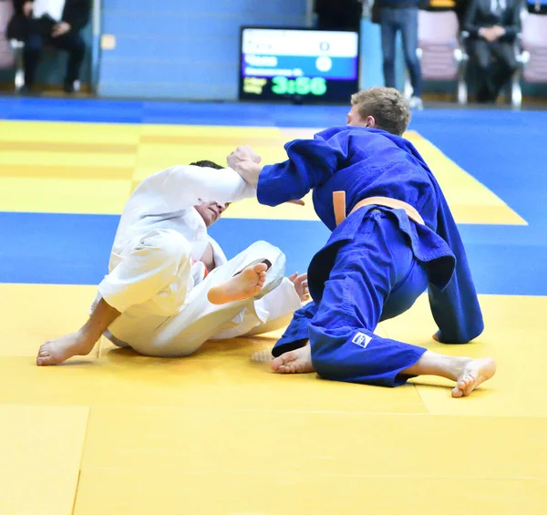 Orenburg Russland Oktober 2017 Jungen Messen Sich Judo Beim Gesamtrussischen — Stockfoto