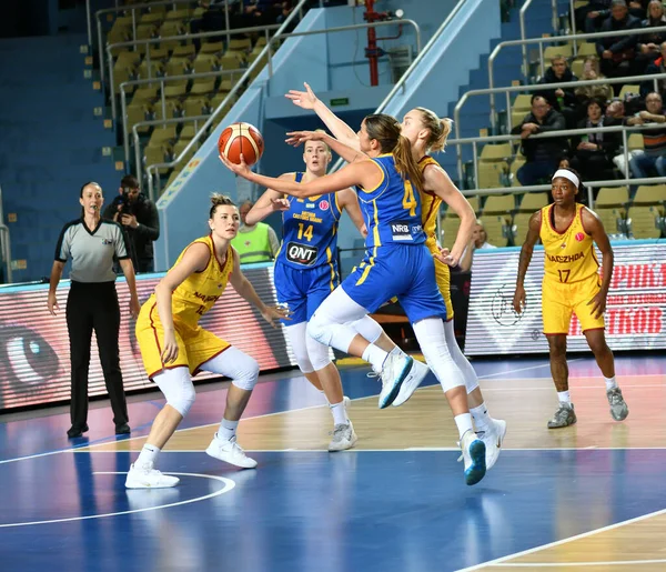 Orenburg Rusko Října 2019 Dívky Hrají Basketbal Euroligový Zápas Mezi — Stock fotografie