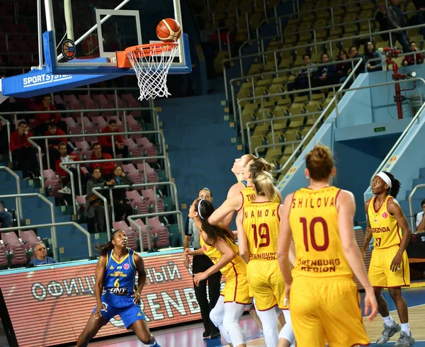 Orenburg Rusko Října 2019 Dívky Hrají Basketbal Euroligový Zápas Mezi — Stock fotografie