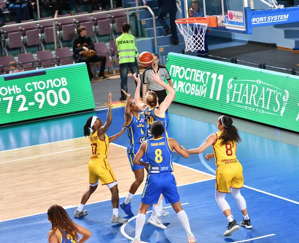 Orenburg Rusko Října 2019 Dívky Hrají Basketbal Euroligový Zápas Mezi — Stock fotografie