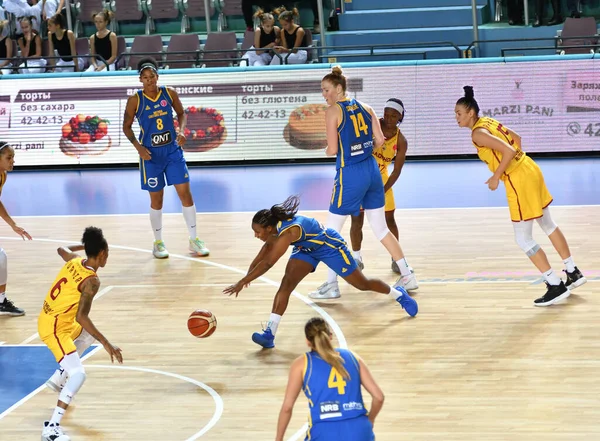 Orenburg Rusko Října 2019 Dívky Hrají Basketbal Euroligový Zápas Mezi — Stock fotografie