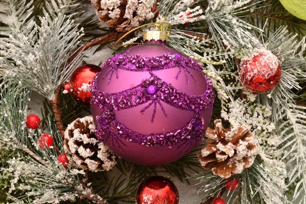 Palline Natale Colorate Decorazioni Decorative Albero Natale — Foto Stock