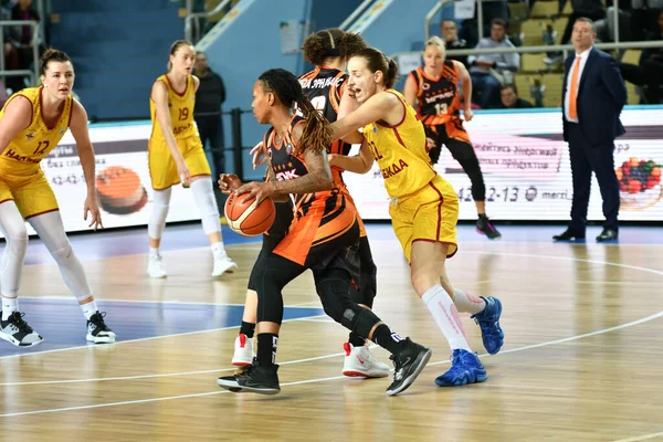 Orenburg Ryssland November 2019 Flickor Spelar Basket Den Ryska Mästerskapsmatchen — Stockfoto