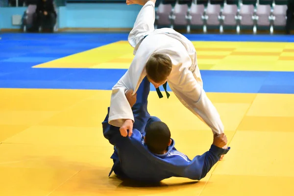 Orenburg Rusia Octubre 2017 Los Niños Compiten Judo Torneo Judo — Foto de Stock