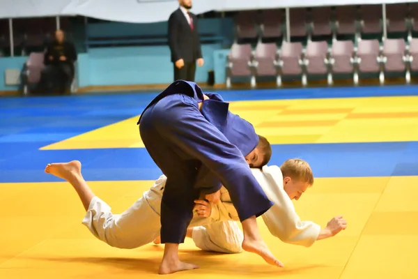 Orenburg Rusia Octubre 2017 Los Niños Compiten Judo Torneo Judo — Foto de Stock