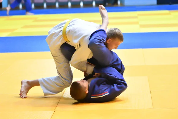 Orenburg Russie Octobre 2017 Les Garçons Concourent Judo Tournoi Judo — Photo