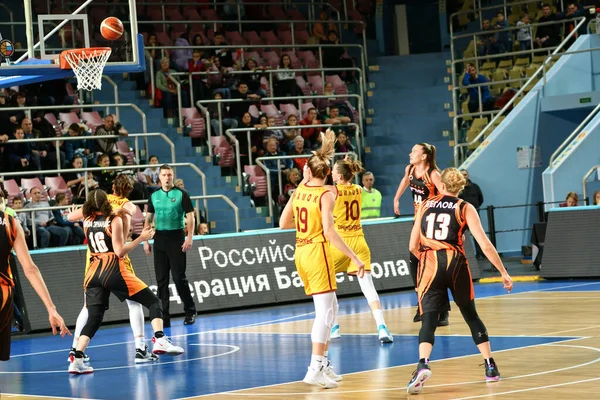 Orenburg Rusia Noviembre 2019 Las Niñas Juegan Baloncesto Partido Campeonato — Foto de Stock