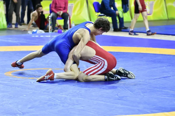 Orenburg Russia March 2017 Young Men Compete Sports Wrestling Volga — Stock Photo, Image