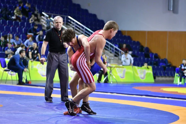 Orenburg Russia March 2017 Young Men Compete Sports Wrestling Volga — Stock Photo, Image