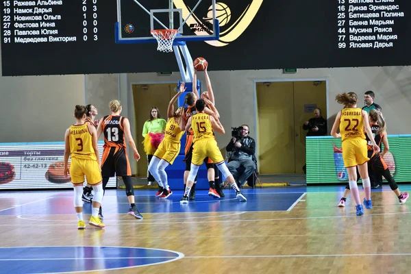 Orenburg Russia Novembre 2019 Ragazze Giocano Basket Nella Partita Del — Foto Stock