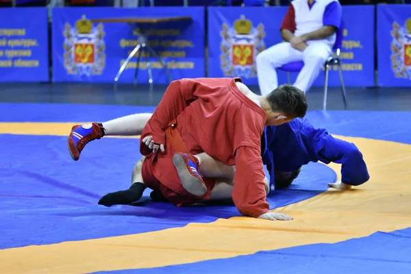 Orenburg Russia October 2019 Boys Competitions Self Defense Weapons Championship — Stock Photo, Image