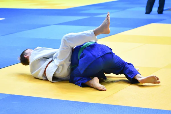 Orenburg Rusland Oktober 2017 Jongens Nemen Deel Aan Judo Tijdens — Stockfoto