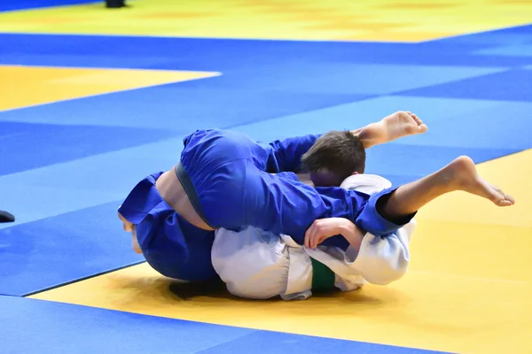 Orenburg Rusland Oktober 2017 Jongens Nemen Deel Aan Judo Tijdens — Stockfoto