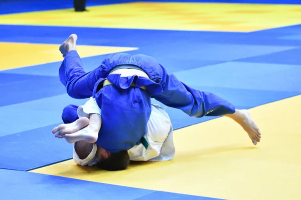 Orenburg Ryssland Oktober 2017 Pojkar Tävlar Judo Den Allryska Judo — Stockfoto